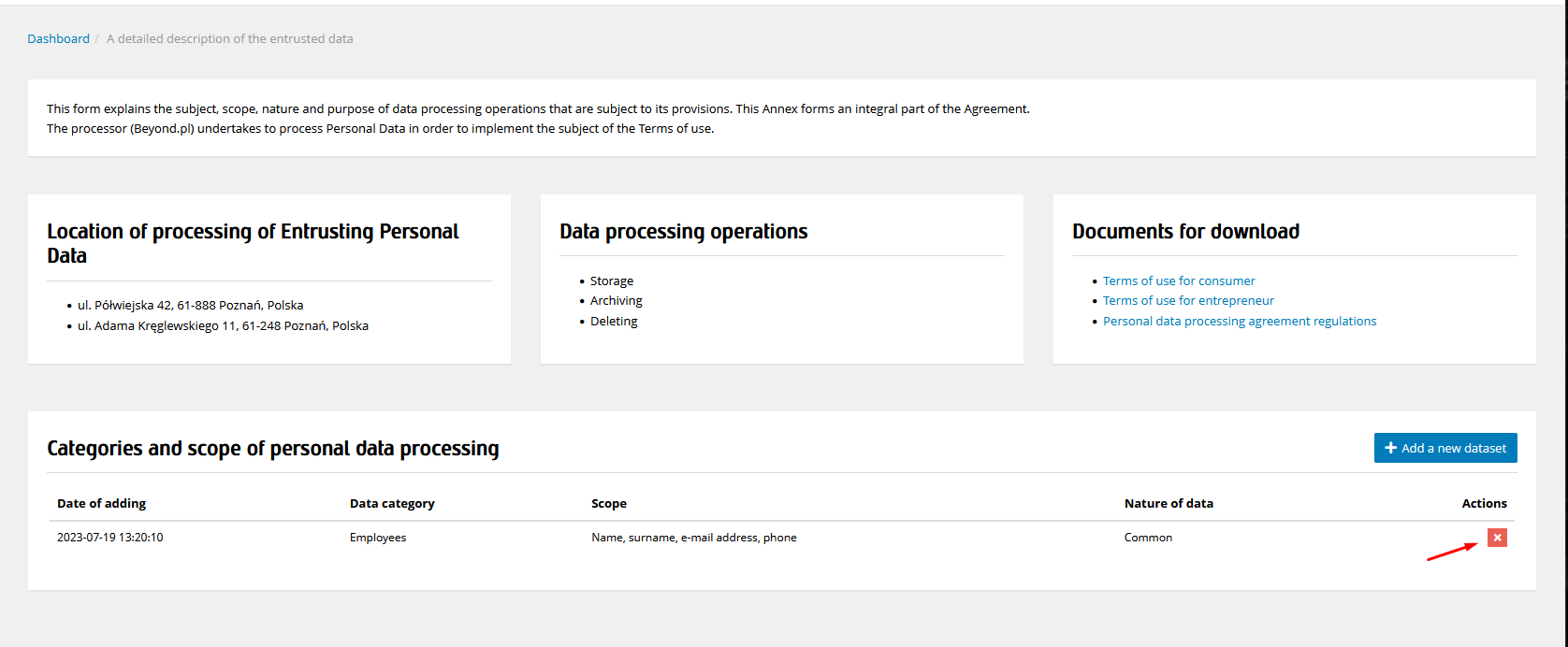 Personal Data Processing Delegation Form