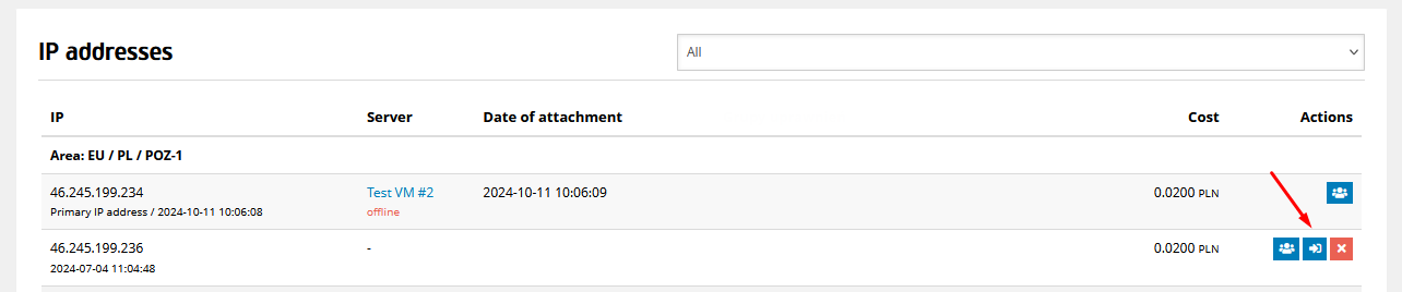 Switching IP Address from One Server to Another